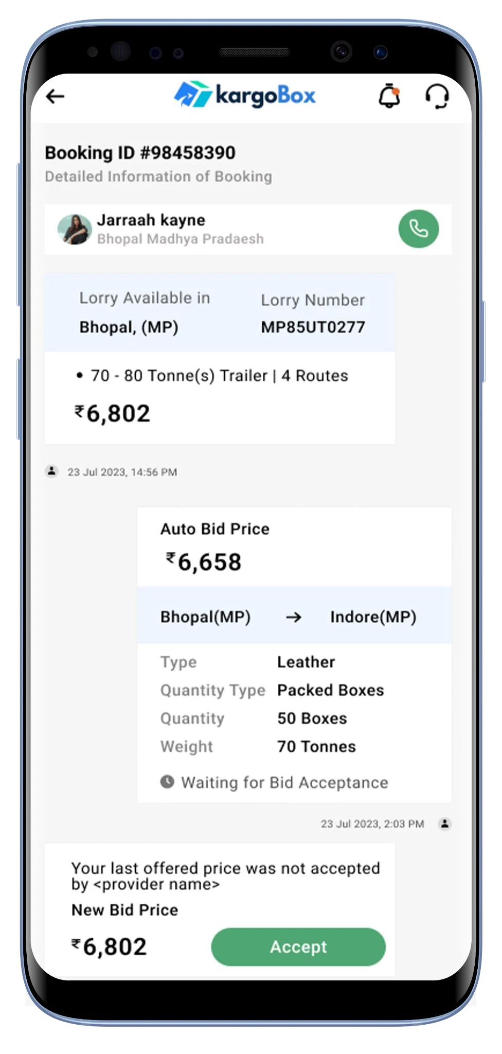 KargoBox app screen 5