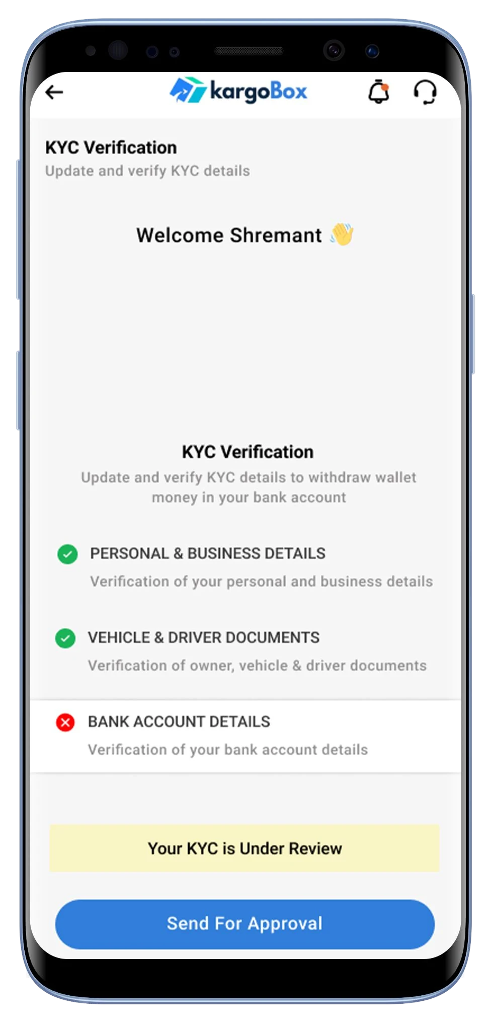 KargoBox app screen 6